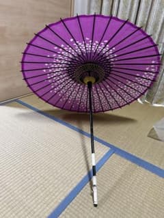 舞傘 日本舞踊 舞台用 紫 桜柄のサムネイル