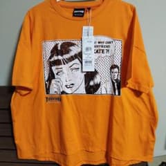 ひ*り様 THRASHER コミック風オレンジTシャツ FREEサイズのサムネイル