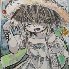 提*灯様 オリジナル 手描き 色紙 夏のサムネイル