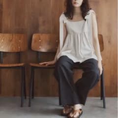 リボン付きノースリーブチュニックライトグレーのサムネイル