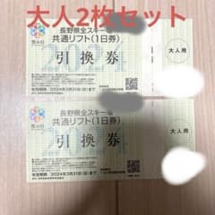 長野県全スキー場　共通リフト券　1日券のサムネイル