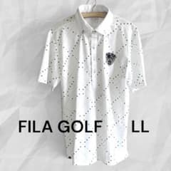 FILA GOLF フィラゴルフ 半袖ボタンダウンシャツ 総柄 ホワイト LLのサムネイル