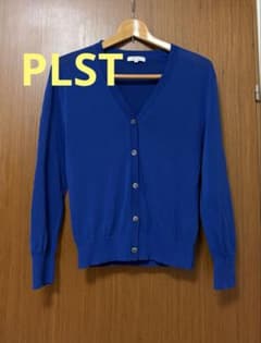 PLST プラステ 長袖 カーディガンきれいめ 青