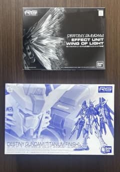 【箱痛み有】RGデスティニーガンダム　チタニウムフィニッシュ+光の翼のサムネイル