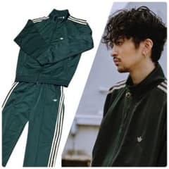 常田大希着用‼️】adidasベッケンバウアーセットアップ 緑 M/S 古着