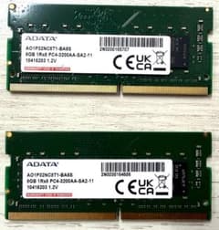 【離島から発送】ノートPC用メモリ8GB2枚 PC4-3200AA-SA2-11のサムネイル