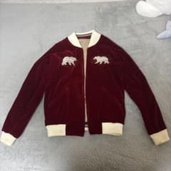 ワインレッド ベルベット スカジャン - メルカリ