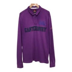 Canterbury カンタベリー 長袖ラガーシャツ ワッペンロゴ パープル L