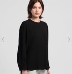 セオリーリュクス 接触冷感接触 黒バンドカラーブラウスウォッシャブル