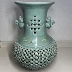 高麗青磁 翠堂 花瓶 壺 - メルカリ