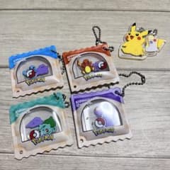 コメダ珈琲　ポケモン　豆菓子風チャームコンプ他　5点セットのサムネイル