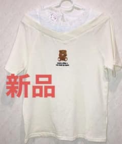 韓国クマシャツ  160cm  女の子  白シャツのサムネイル