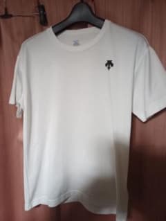 DESCENTEでデサント ホワイト 無地ロゴTシャツ