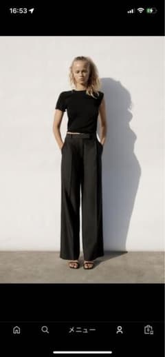 ZARA ワイドレッグパンツ　ザラのサムネイル