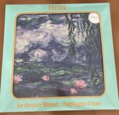 【モネ展限定品/グリーン】フェイラー/FEILER モネ 睡蓮 タオルハンカチ 企画展「モネ 睡蓮のとき」限定コラボグッズ、《睡蓮》イメージ