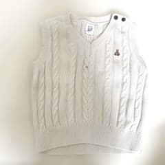 babyGAP ニットベスト 12-18ヶ月 80〜90cmアイボリー 春秋のサムネイル