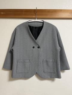 【美品】CHOPIN★ショパン★ノーカラーセットアップ★120★チェック★卒園式のサムネイル