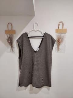 poteto様専用 tal. by yumi. ミニ千鳥ベスト ブラウン LLのサムネイル