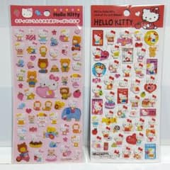 送料込 ハローキティ 平成レトロ 希少 レア シール 2シート セット 未