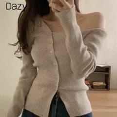 SHEIN Dazy オフショル アシンメトリーニット