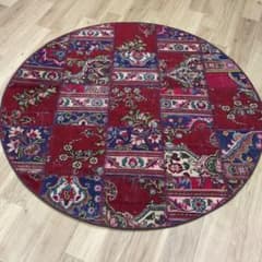 ペルシャ絨毯 パッチワーク アンティーク 146x146手織り クリー - メルカリ