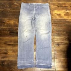 ビンテージ ヘリンボーン ワーク パンツ フレンチ シンチバック 40s50s ビンテージ ヘリンボーン ワーク パンツ フレンチ シンチバック 40s50s