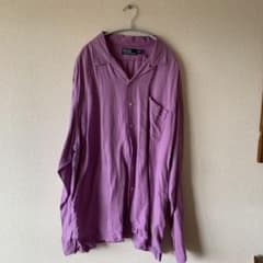 希少 ラルフローレン シルクリネンオープンカラーシャツ XL