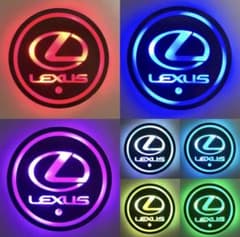 y*u様 LEXUS ドリンクホルダー　LED コースター 2枚セットのサムネイル