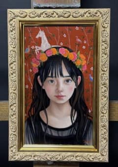 古典的絵画 写実 女性像 額付き M3号 - メルカリ