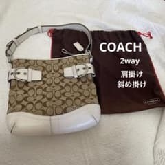 【COACH】コーチ シグネチャー 2wayショルダーバッグ ベージュ×ホワイトのサムネイル