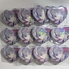 プロジェクトセカイ 青柳冬弥 キラキラビッグハート型缶バッジ 12個