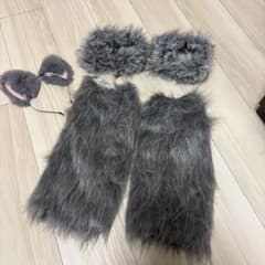 オオカミ　カチューシャ レッグウォーマー セット グレー コスプレのサムネイル