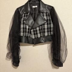 ダーリッチ メッシュデザインライダースジャケット - メルカリ