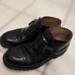 Kenneth Cole イタリア製黒レザーブーツ ストラップ付き