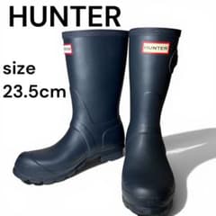 ハンター　長靴 ネイビー　UK5 23.5〜24 美品 美品✨HUNTERレインブーツ23.5cm防水美脚定番 - メルカリ