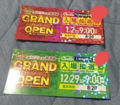 プレイランドキャッスル高浜店 グランドオープン入場抽選券 2枚セット