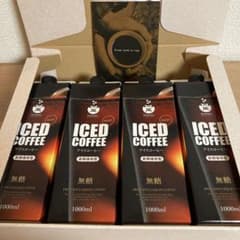 萬国アイスコーヒー　無糖　1000ml×4のサムネイル
