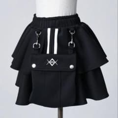 【美品】レフレムREFLEM ポーチ付き　フリルミニスカート　ジャージ素材 美品】レフレムREFLEM ポーチ付き フリルミニスカート ジャージ素材