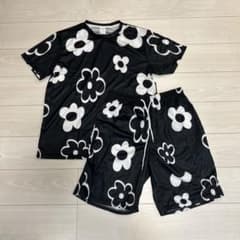 花柄 セットアップ 上下セット ブラック Lサイズのサムネイル