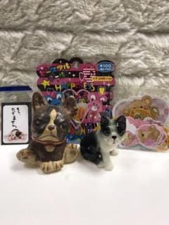 フレンチブルドッグ陶器の置物⑳ブリンドルお座り編♡おまけシール付きのサムネイル