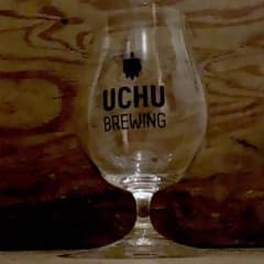 送料込】うちゅうグラス1脚ロゴ入りチューリップタイプクラフトビールグラスのサムネイル