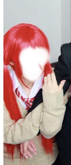 赤色ストレートロングコスプレウィッグのサムネイル