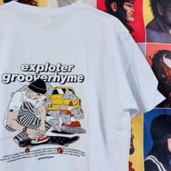 スケボー 少年 メンズ Tシャツ 半袖 新品 レトロ 古着風 派手 個性的のサムネイル