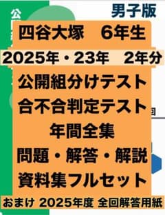 男子　四谷大塚　6年　最新含　2年度分　組分け・合不合テスト　早稲アカ 男子 四谷大塚 6年 最新含 2年度分 組分け・合不合テスト 早稲アカ