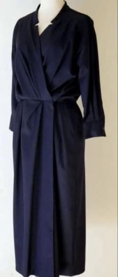 アナイ ANAYI ギャバストレッチカシュクールワンピース38ネイビー アナイ ANAYI ギャバストレッチカシュクールワンピース38ネイビー