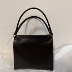 PRADA Vintage Leather Handbag, Calfskin, Black, Clasp Closure