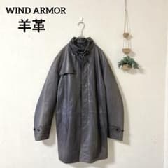 高級】ウィンドアーマー ニチワ レザーコート 羊革 黒 LL シープスキン