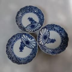 骨董 伊万里 古伊万里 染付 花唐草文 膾皿3客 - メルカリ