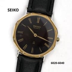 セイコー 6020-6040 クォーツ コンビ オクタゴンベゼル【動品】2638