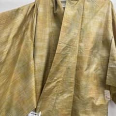 紬 着物 黄土色 縞模様のサムネイル